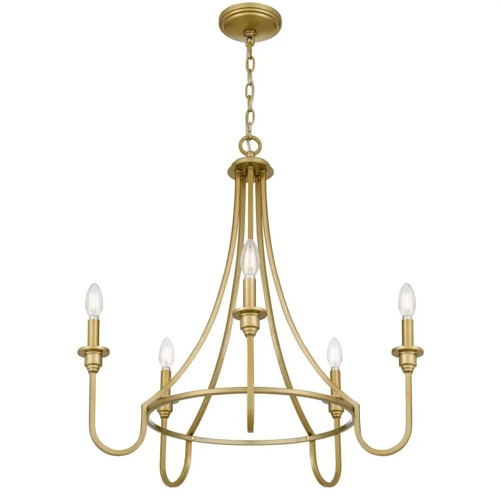 Open Box -  Artemus 5-Lights Painted Brass Transitional Chandelier