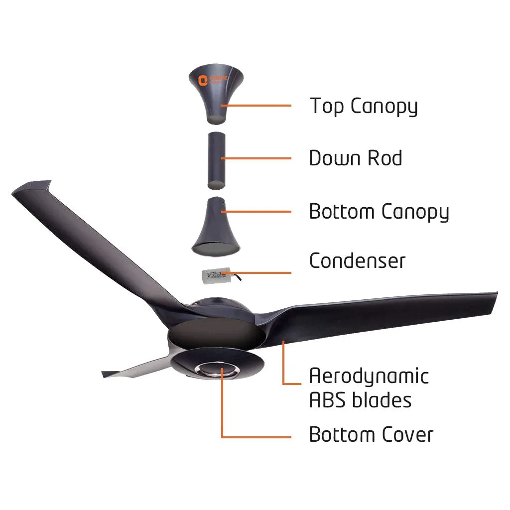 Orient Aerostorm Ceiling Fan 1320mm Charcoal Grey