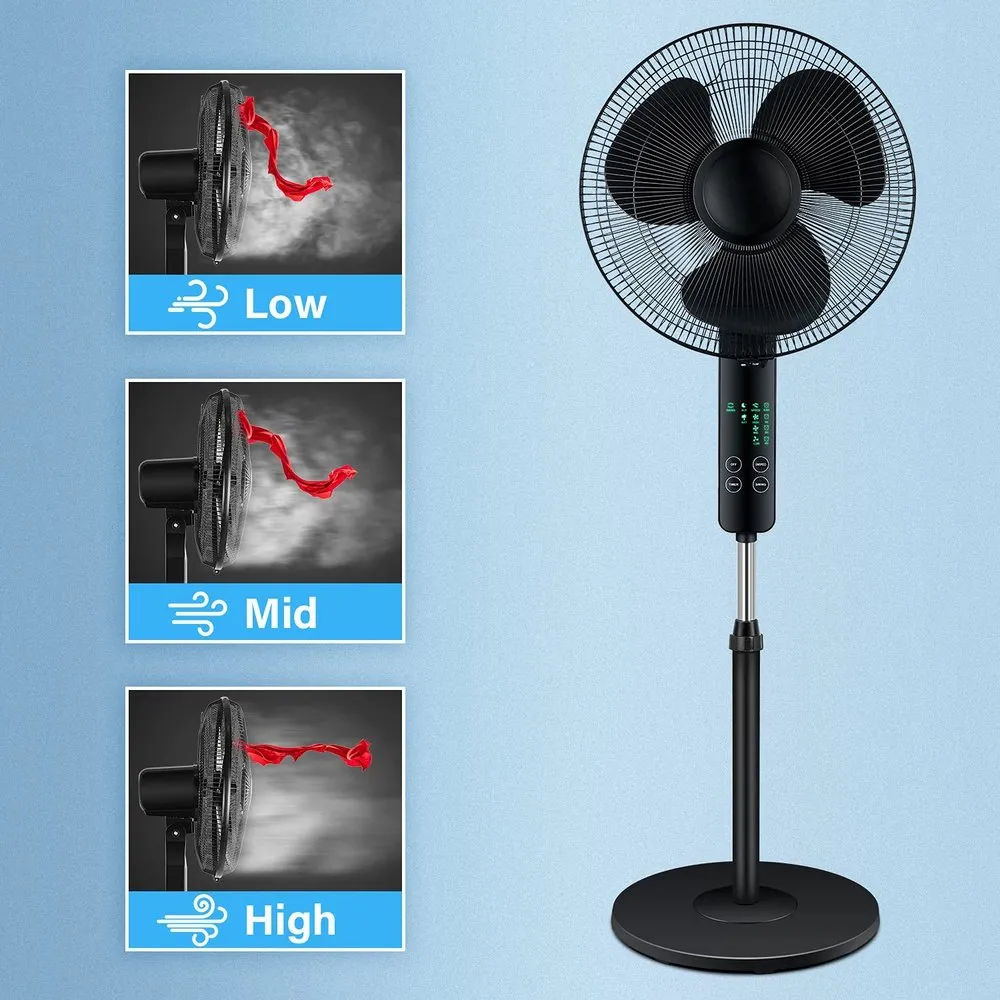 Oscillating Standing Fan with Remote Control-16inch