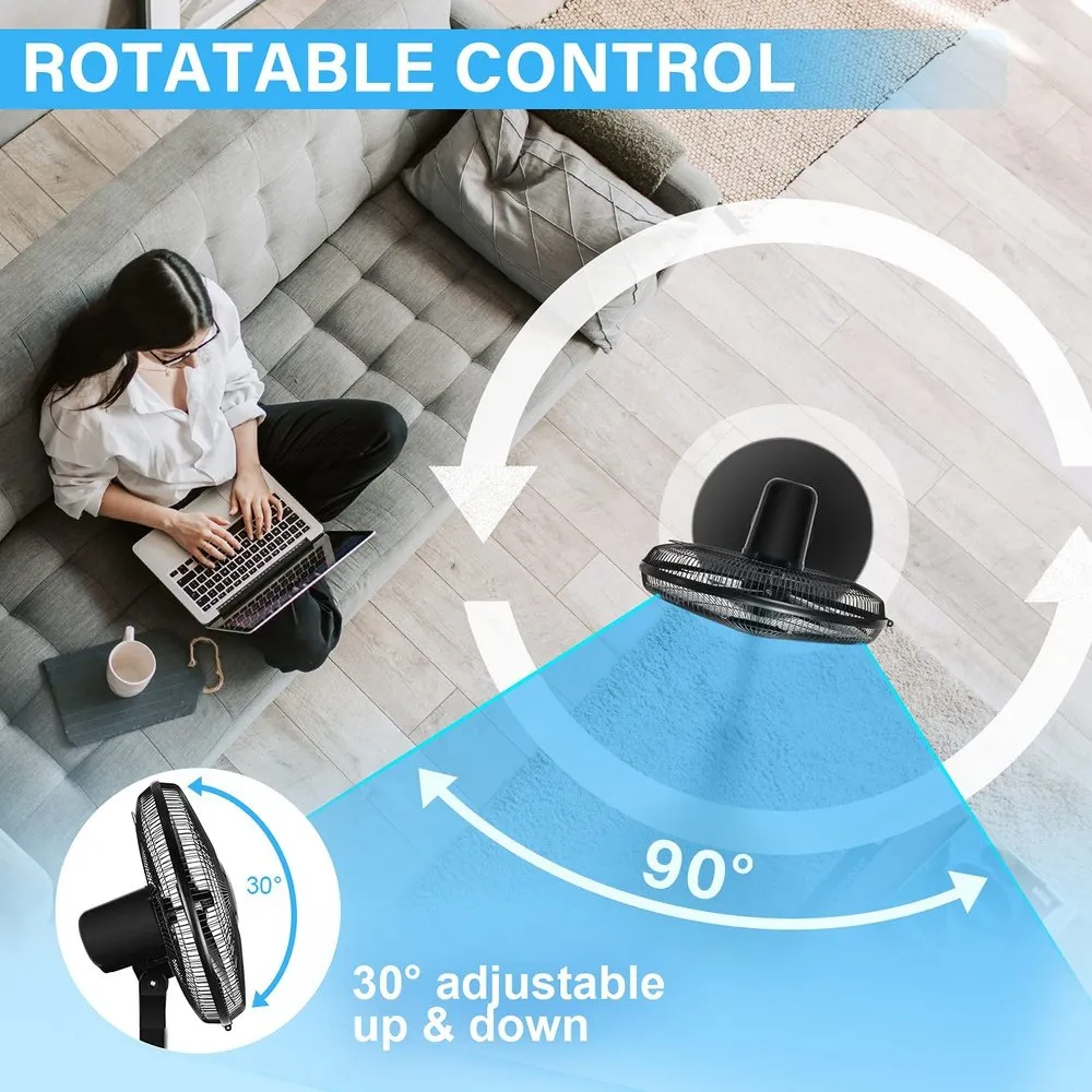 Oscillating Standing Fan with Remote Control-16inch