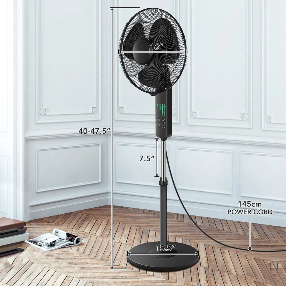 Oscillating Standing Fan with Remote Control-16inch