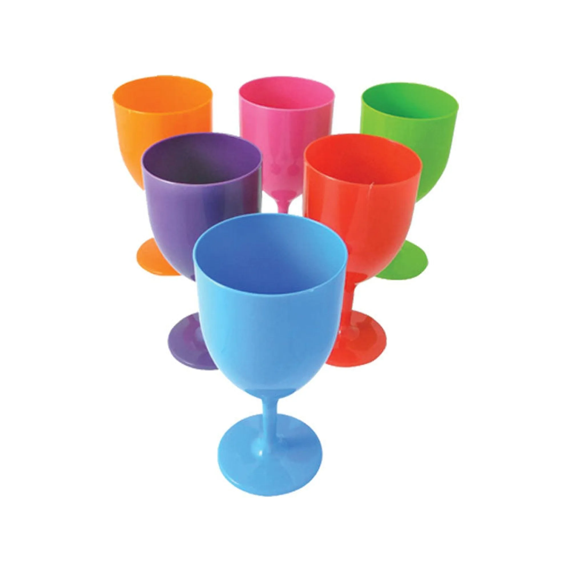 Otima 375ml Plastic WIne Tumbler Stemmed Party Cup 6pc