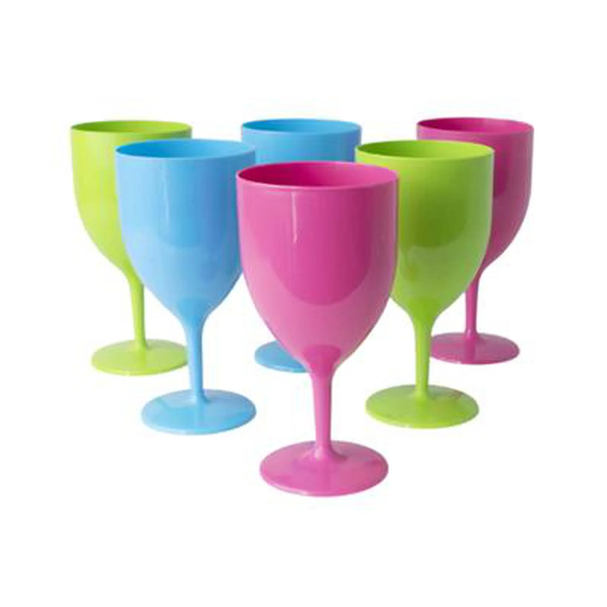 Otima 375ml Plastic WIne Tumbler Stemmed Party Cup 6pc