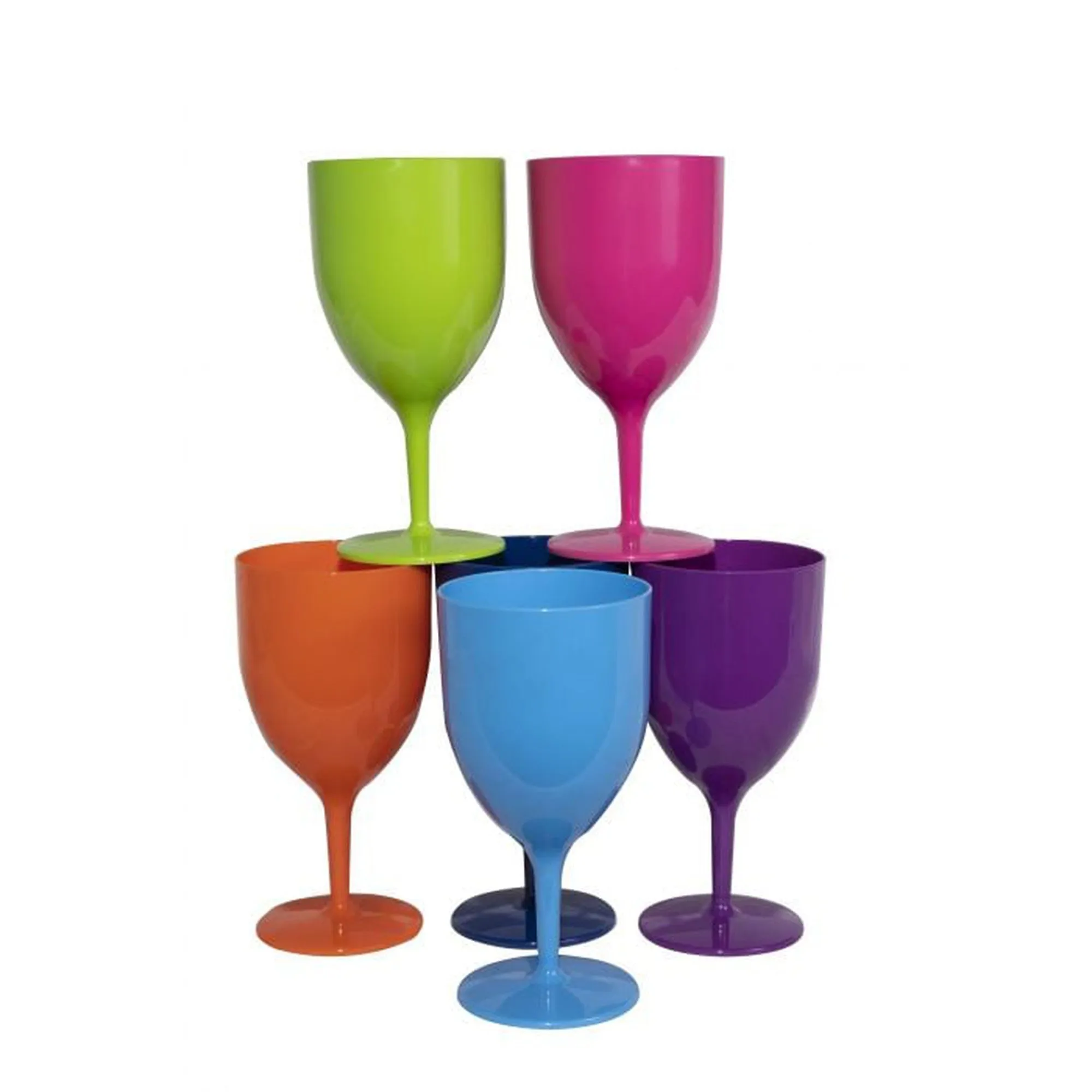 Otima 375ml Plastic WIne Tumbler Stemmed Party Cup 6pc