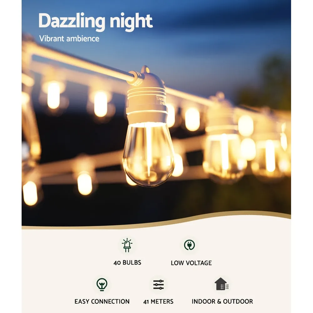 Outdoor 40 LED Festoon String Lights, Low Energy