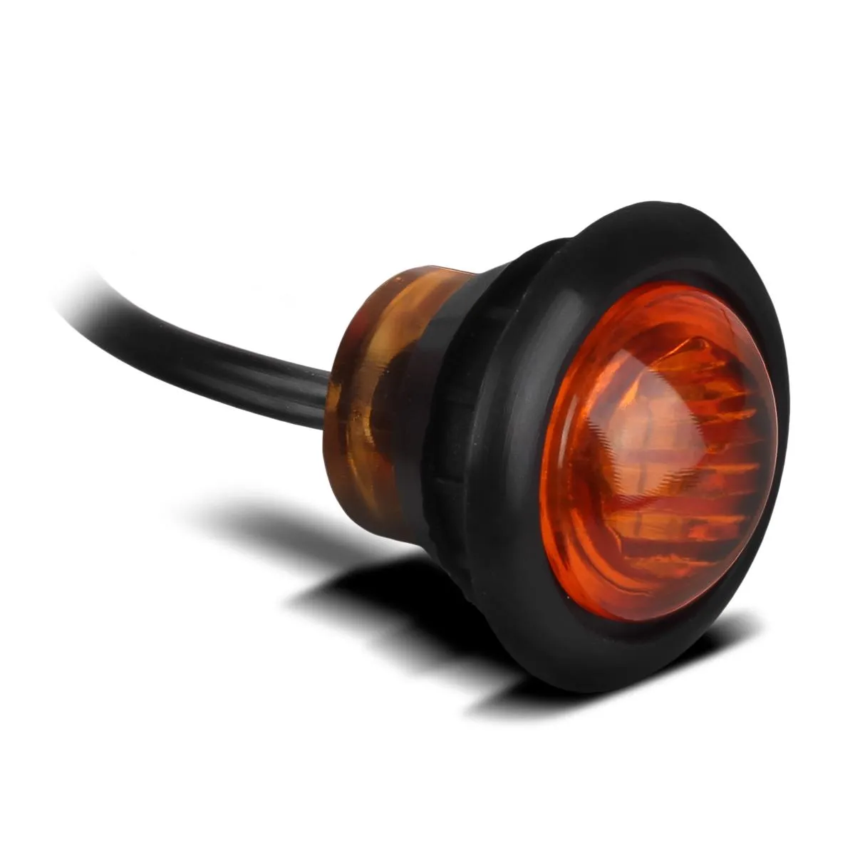 Partsam Pair 3/4 inch  Mini Marker Clearance Light Turn Signal Light 1 Diode Amber Light,3 Wires