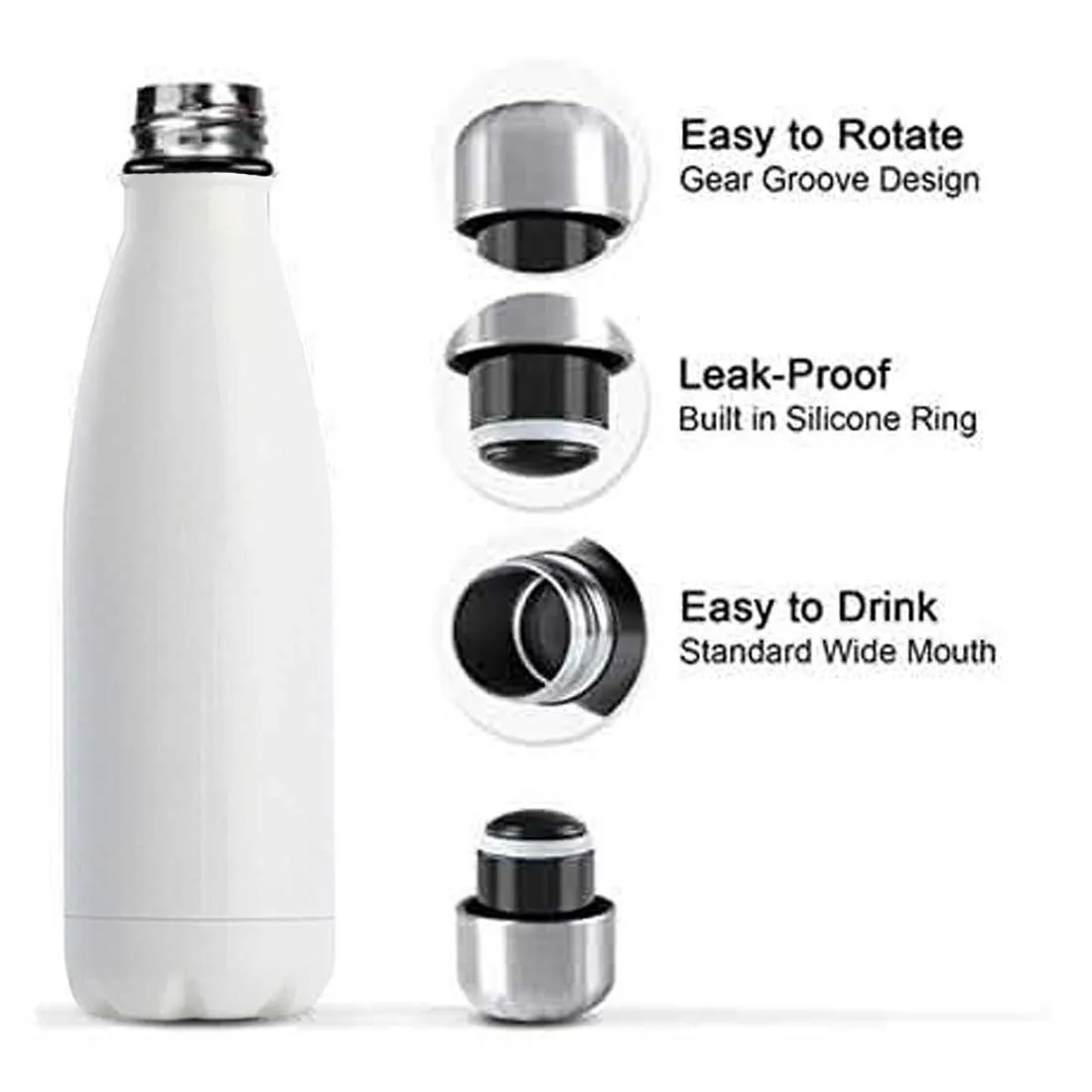 Personalised Drink Bottles Leak Proof Double Insulated Bottle for Office Use  500 ml