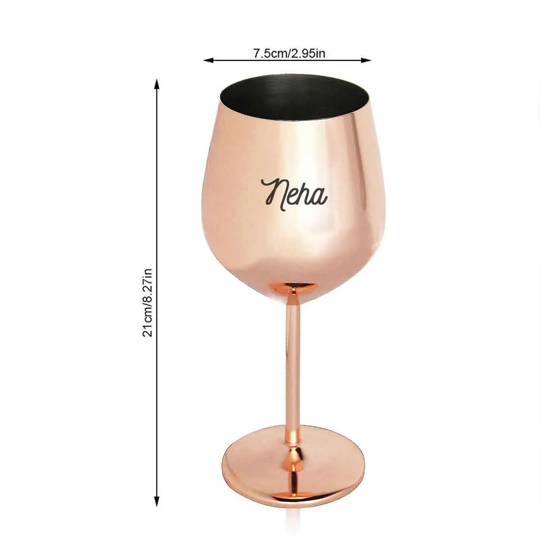 Personalized Non Breakable Drinkware Stainless Steel Wine Glasses Copper Finish Goblets