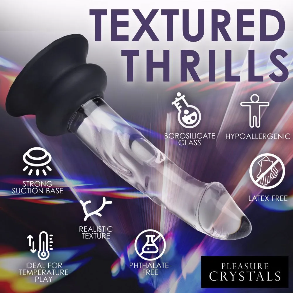 Pleasure Crystals Glass Dildo w/ Silicone Base