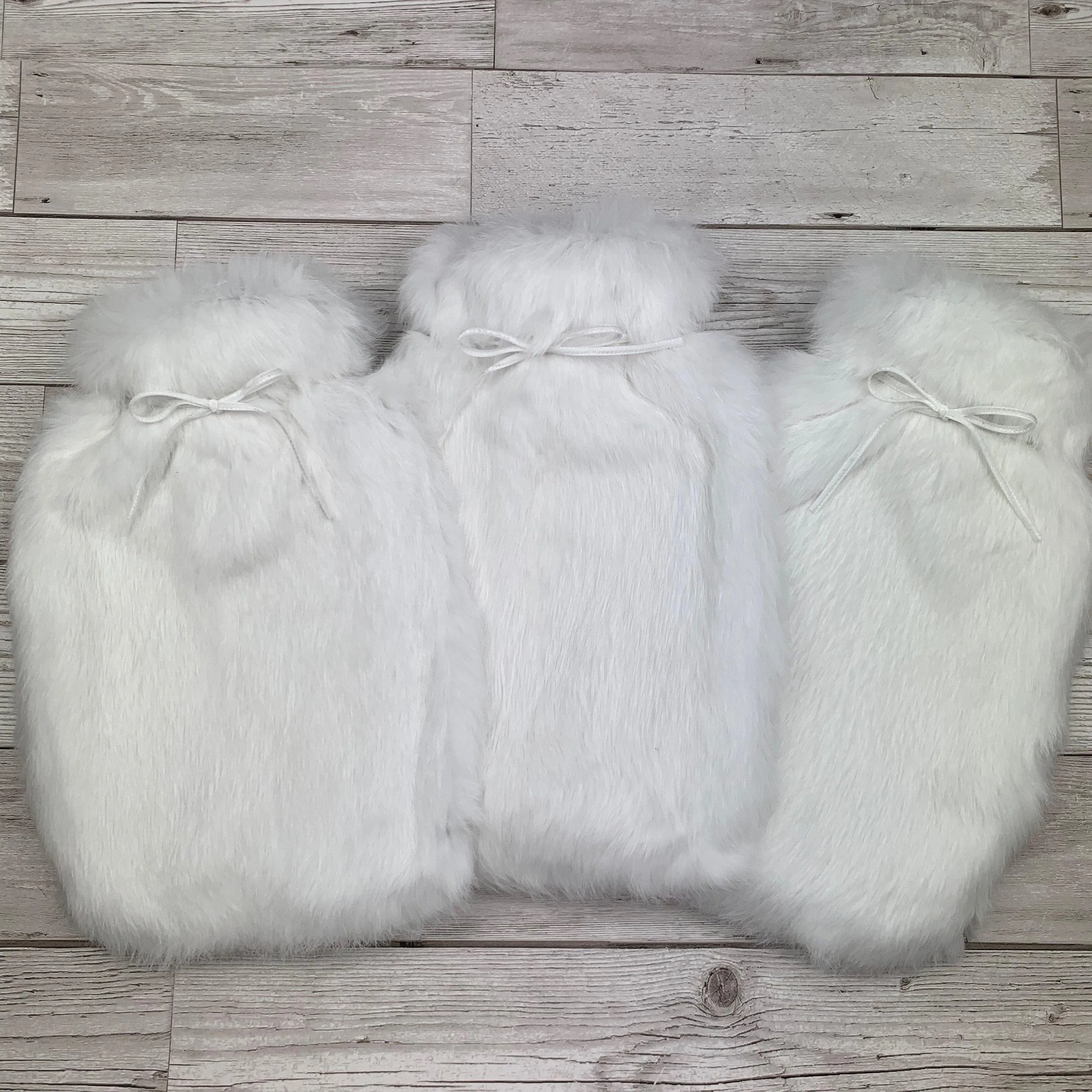 Rabbit Fur Hot Water Bottle - Small - Winter White