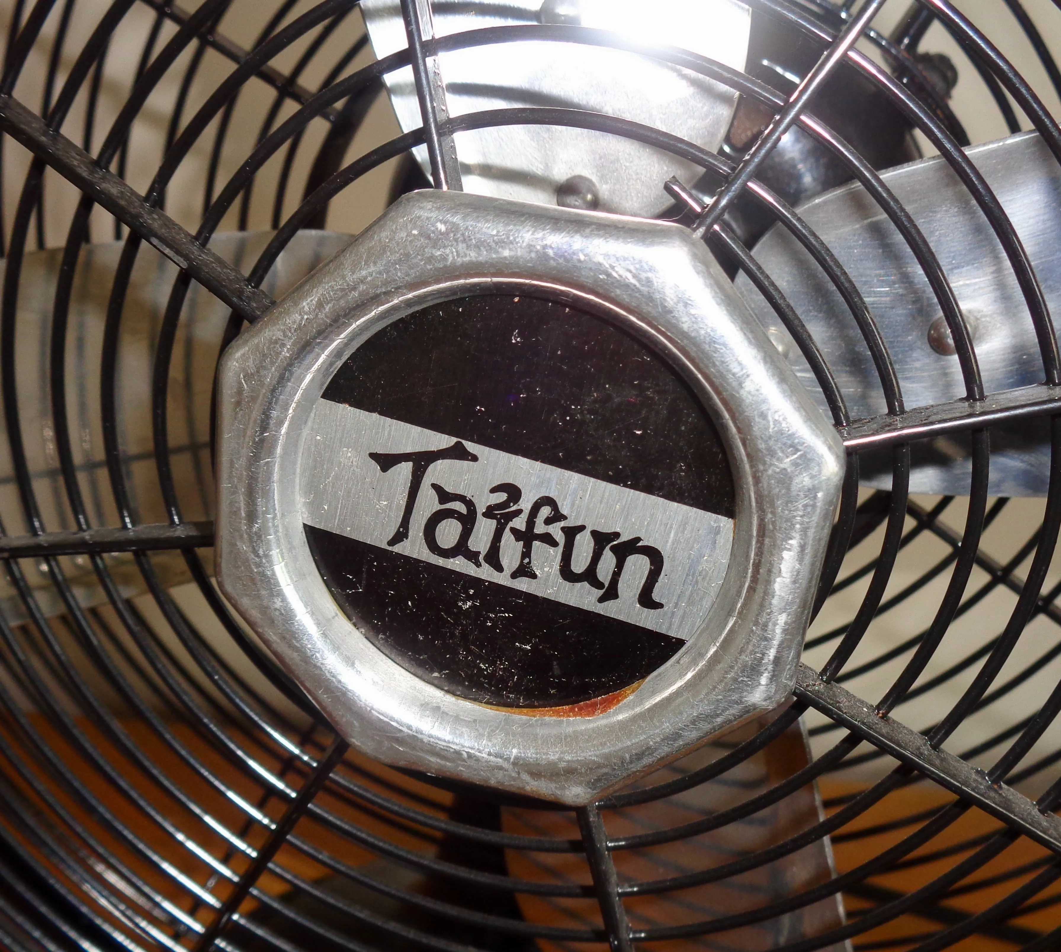 Retro 12 inch Ikea Taifun Desk Fan With Chrome Blades And Black Metal Body