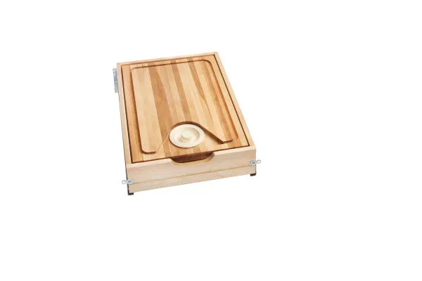 Rev-A-Shelf Wood Cutting Board Org W/WC Access W/SC 18" FF - H SLIDE 4WCCB-18HSC-1