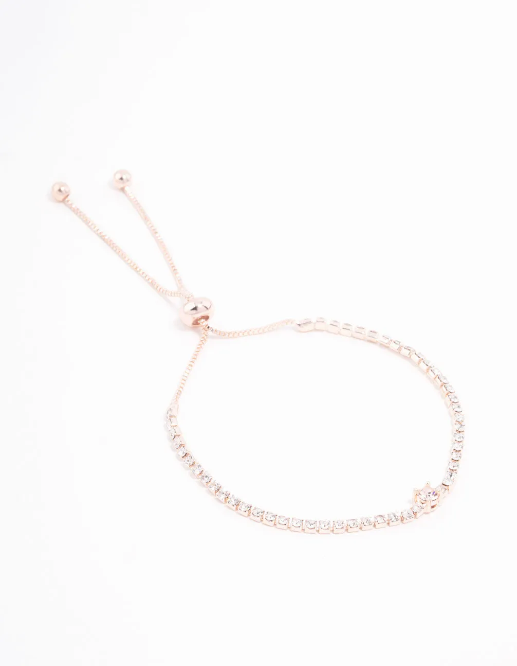 Rose Gold Czech Bohemia Crystal Cupchain Toggle Bracelet