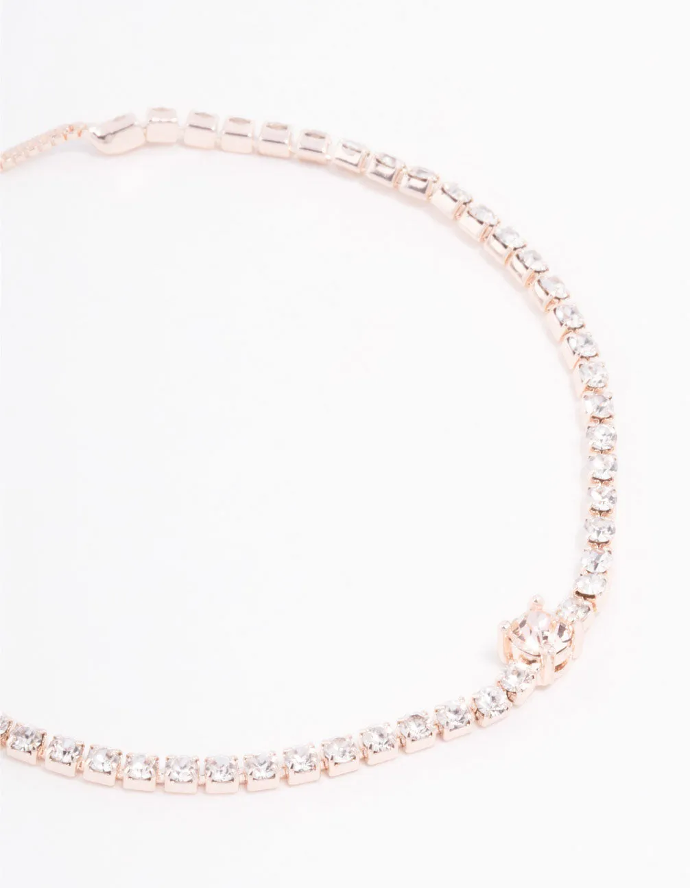 Rose Gold Czech Bohemia Crystal Cupchain Toggle Bracelet