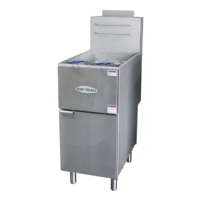 Serv-Ware SGF-40L 15.5” Stainless Steel 3 Tube Fryer LPG Gas, 30,000 BTU/H