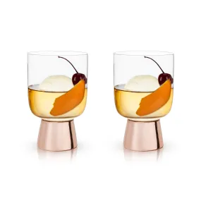 Set of 12 Raye Copper Footed Cocktail Tumblers in Gift Box