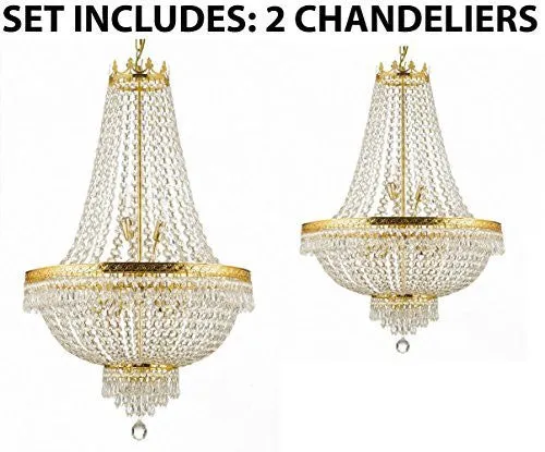 Set Of 2 - 1 For Entryway/Foyer And 1 For Dining Room French Empire Empress Crystal (Tm) Chandeliers Chandelier Lighting - 1Ea Cg/870/14   1Ea Cg/870/9