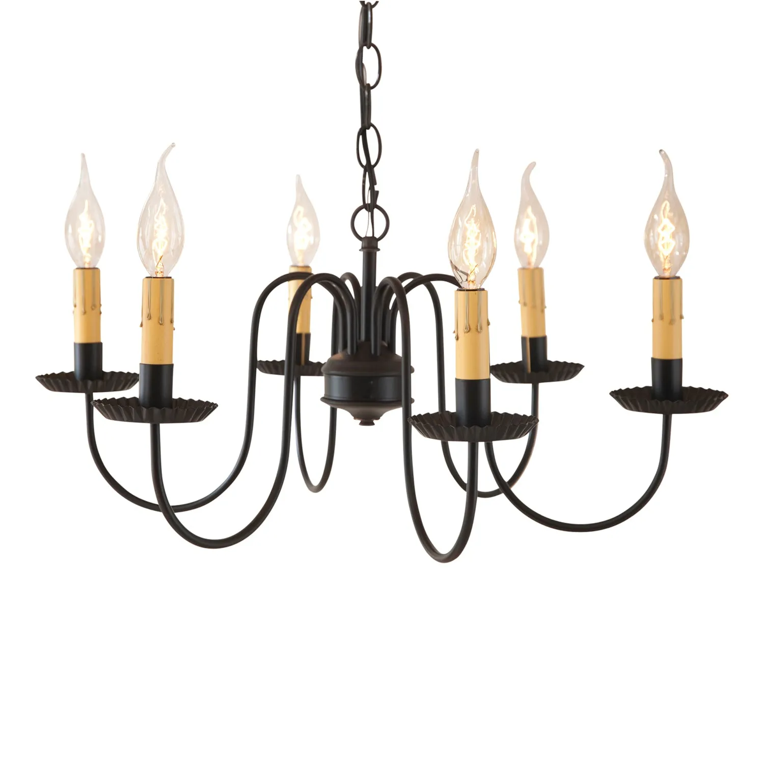 Sheraton Six Arm Chandelier in Black