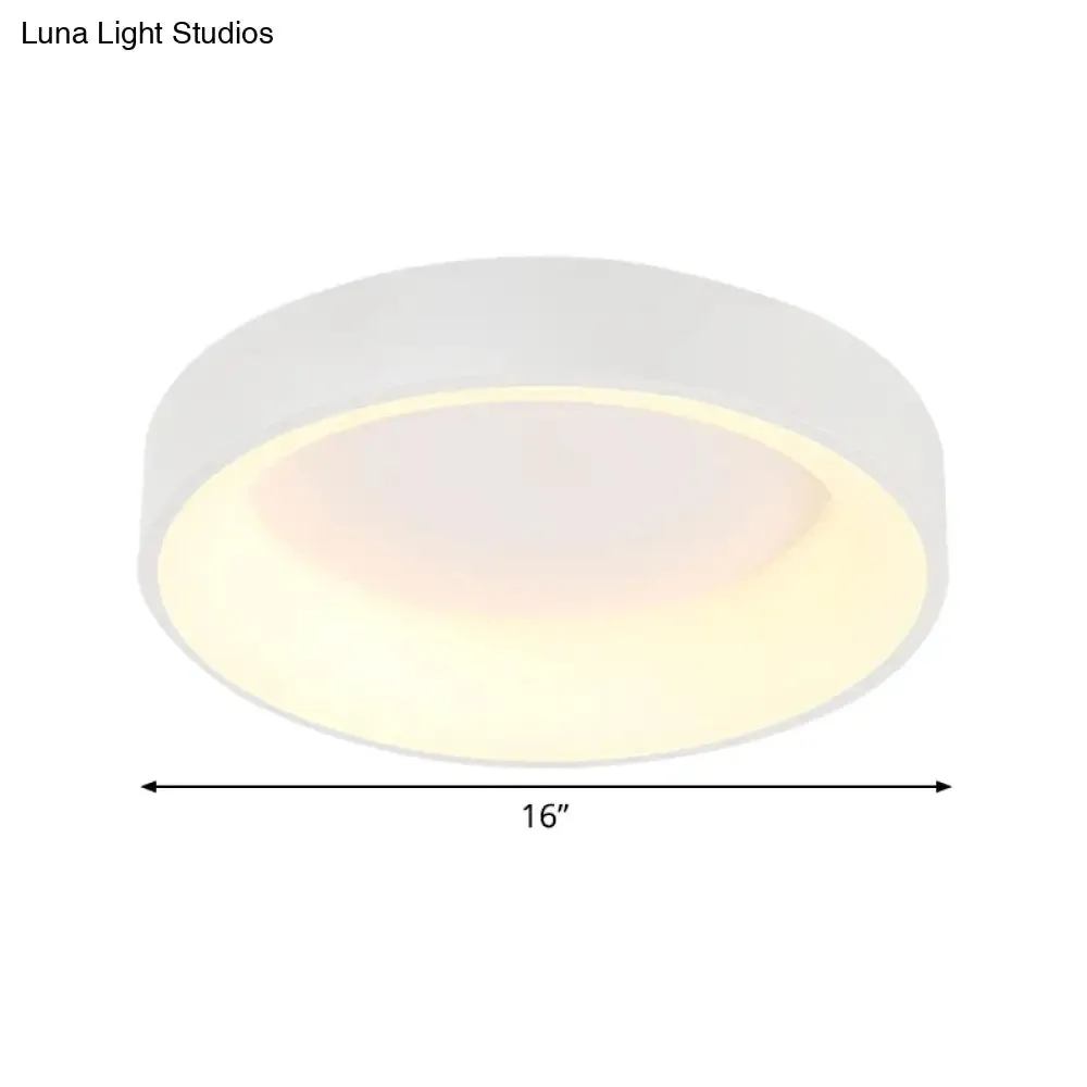 Simple Acrylic Round Flush Mount LED Ceiling Fixture, 16/19.5 Inch, White/Grey, Hollow Design, Warm/White Light