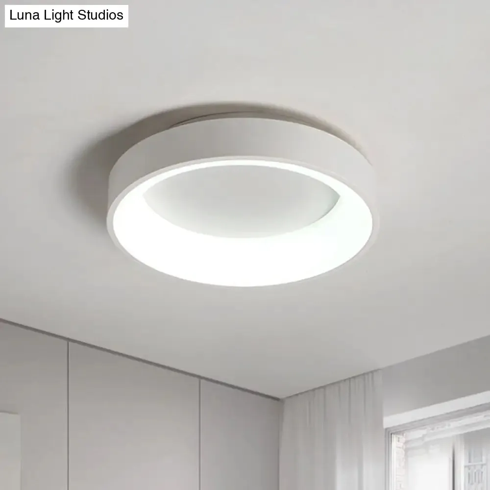 Simple Acrylic Round Flush Mount LED Ceiling Fixture, 16/19.5 Inch, White/Grey, Hollow Design, Warm/White Light