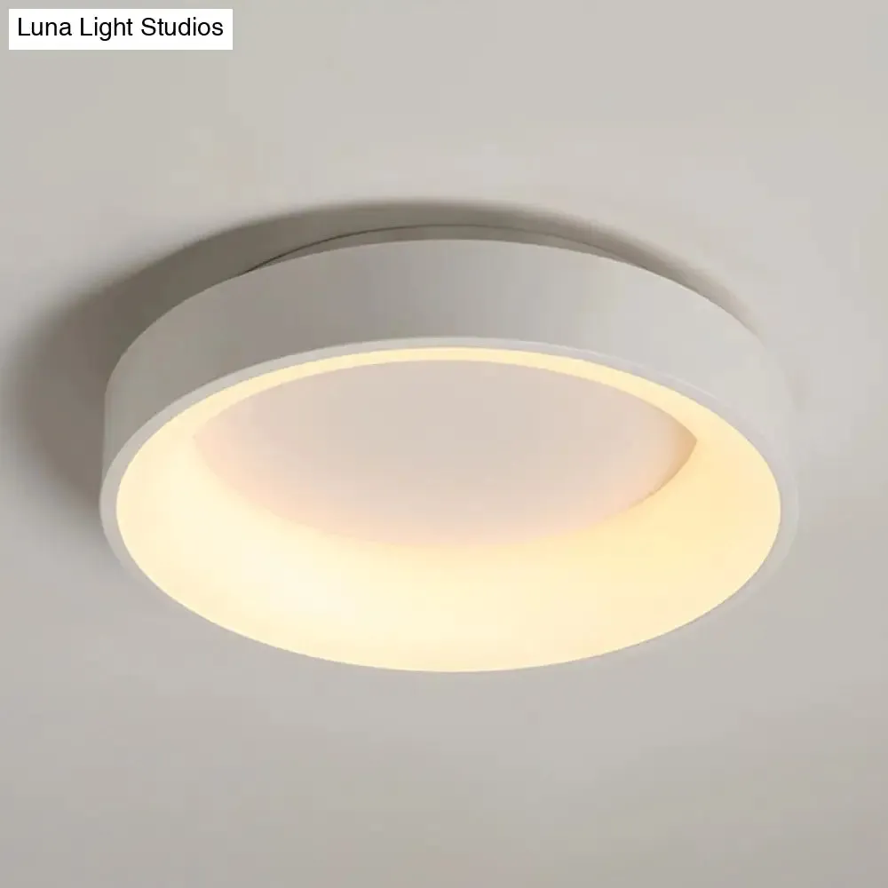 Simple Acrylic Round Flush Mount LED Ceiling Fixture, 16/19.5 Inch, White/Grey, Hollow Design, Warm/White Light