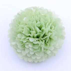 Small 22cm Light green green tissue paper pom pom