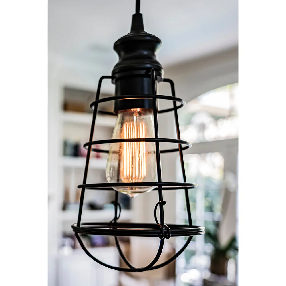 Small Farmhouse Bronze Cage Instant Pendant Recessed Can Conversion Kit