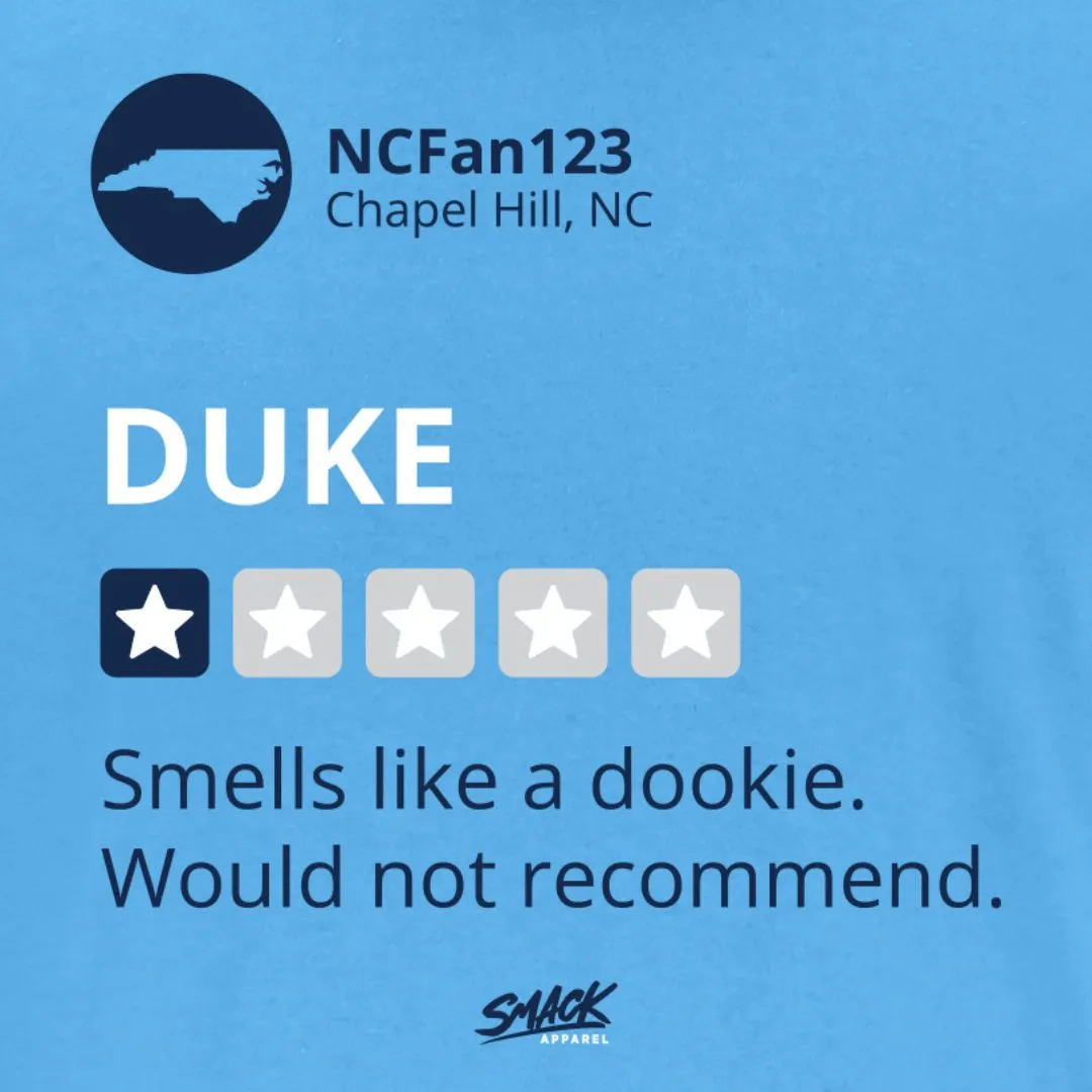 Smells Like a Dookie (Anti-Duke) T-Shirt for North Carolina College Fans (SM-5XL)