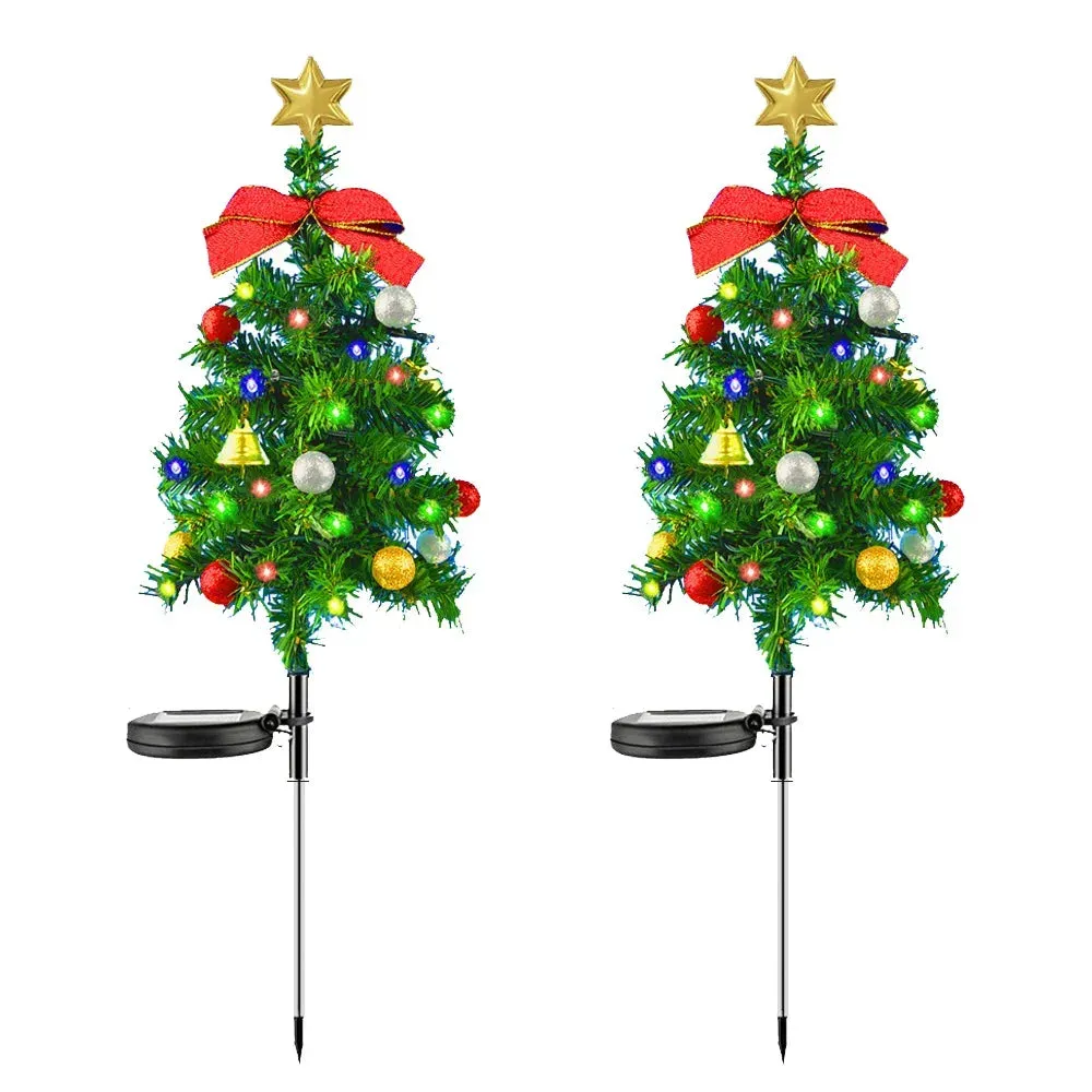 Solar Outdoor Christmas Tree with Lights & Decoration