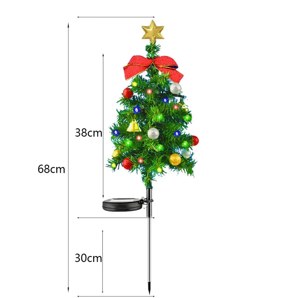 Solar Outdoor Christmas Tree with Lights & Decoration