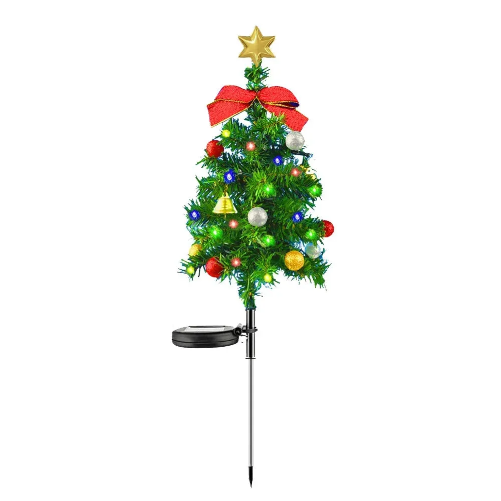 Solar Outdoor Christmas Tree with Lights & Decoration