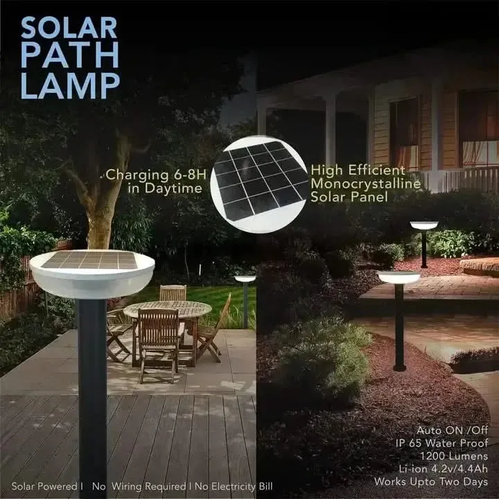 Solar Pathway Lights Waterproof Outdoor Modern LED Walkway Path Lighting for Home, Garden, Sidewalk (Round, Multi color, 80Cm)