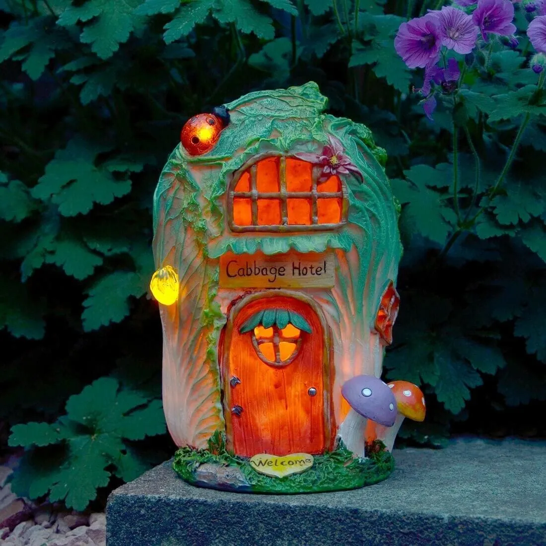 Solar Powered LED House Garden Ornaments Patio Outdoor Feature