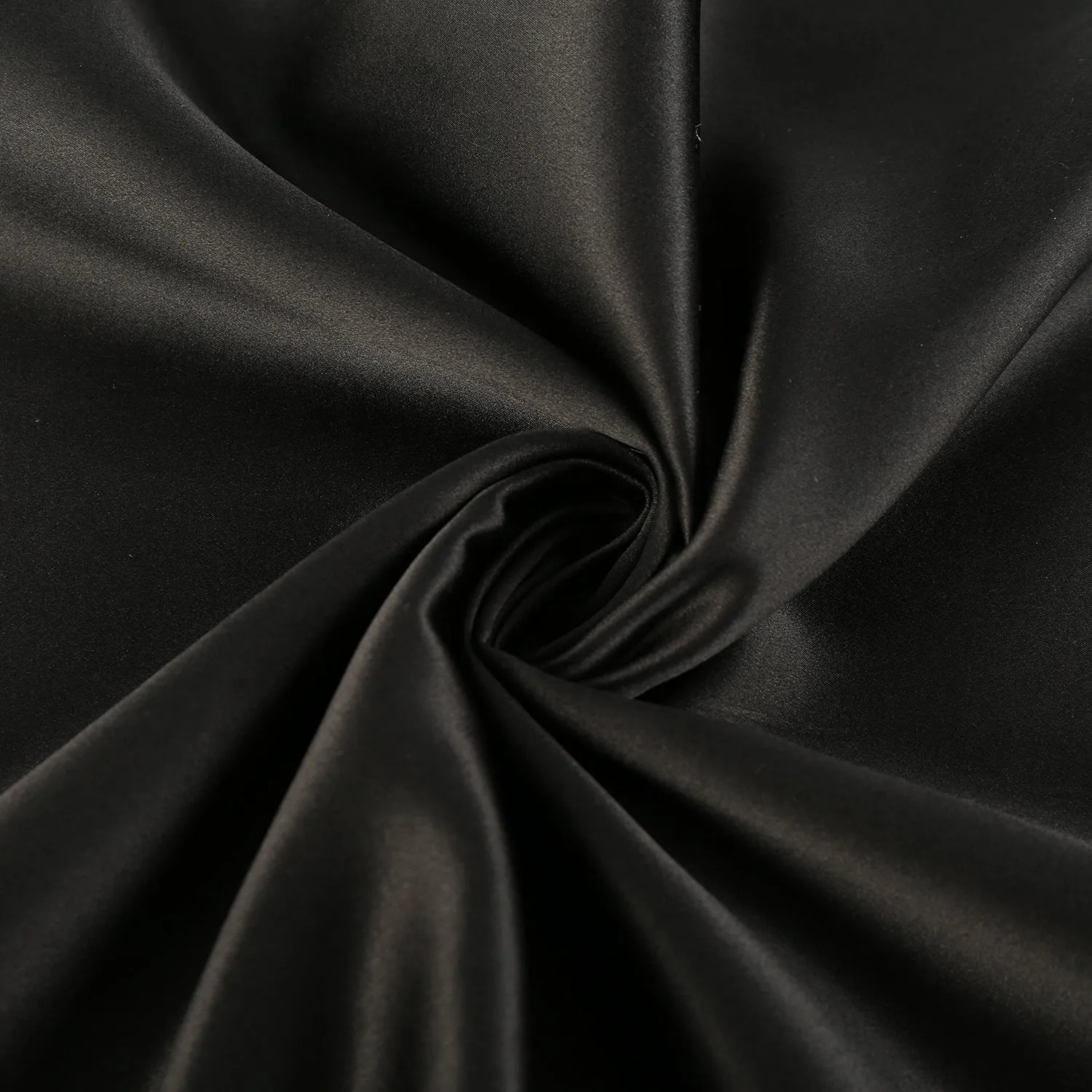 Standard Size Silk Pillowcase Single-Sided with Cotton Underside Hidden Zipper -Black