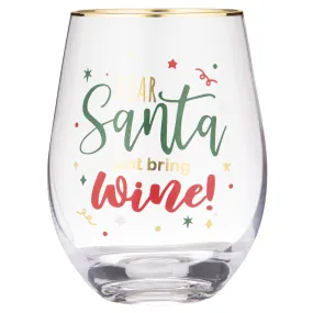 Stemless Wine Glass - Santa