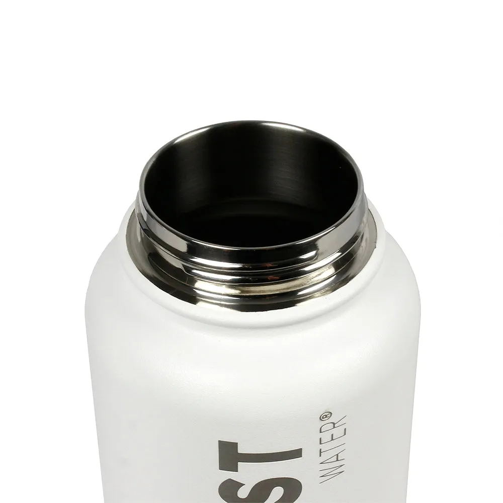 The Coldest Sports Water Bottle 32oz Straw Lid Stainless Steel BPA Free White