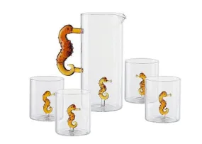 The Wine Savant Sea Horse Pitcher and Glasses