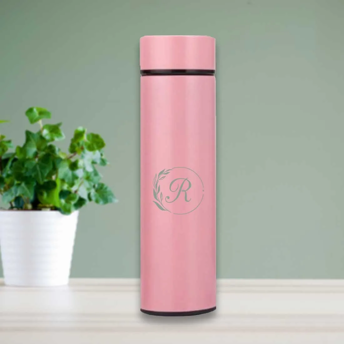 Thermos Bottle for Coffee Flask with LED Display Engraved - Monogram