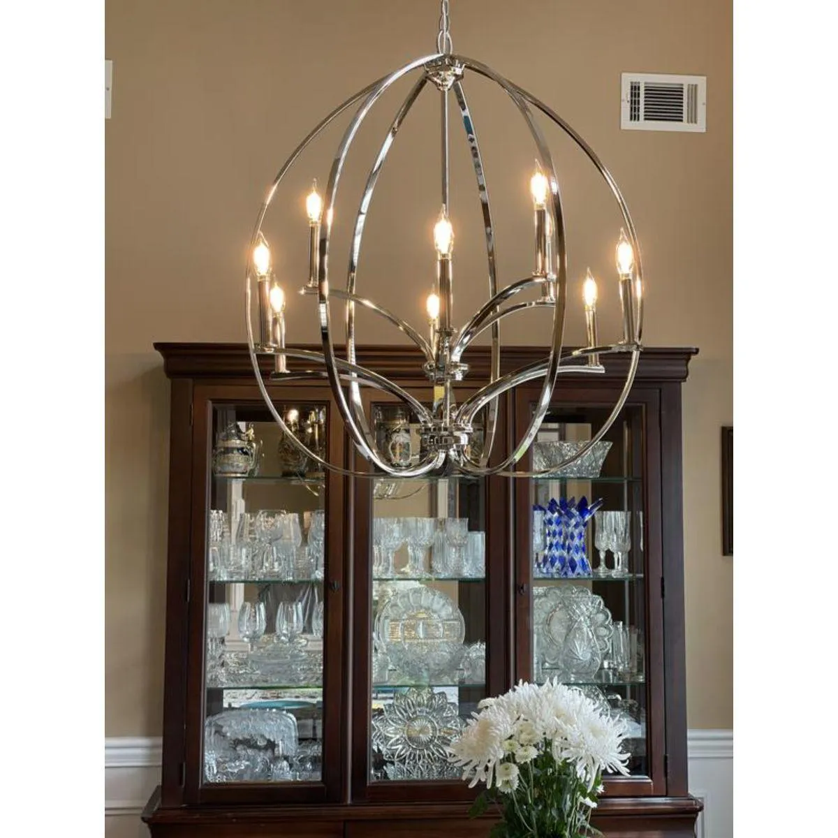 Tilbury 30 in. 9 Lights Chandelier Polished Nickel finish