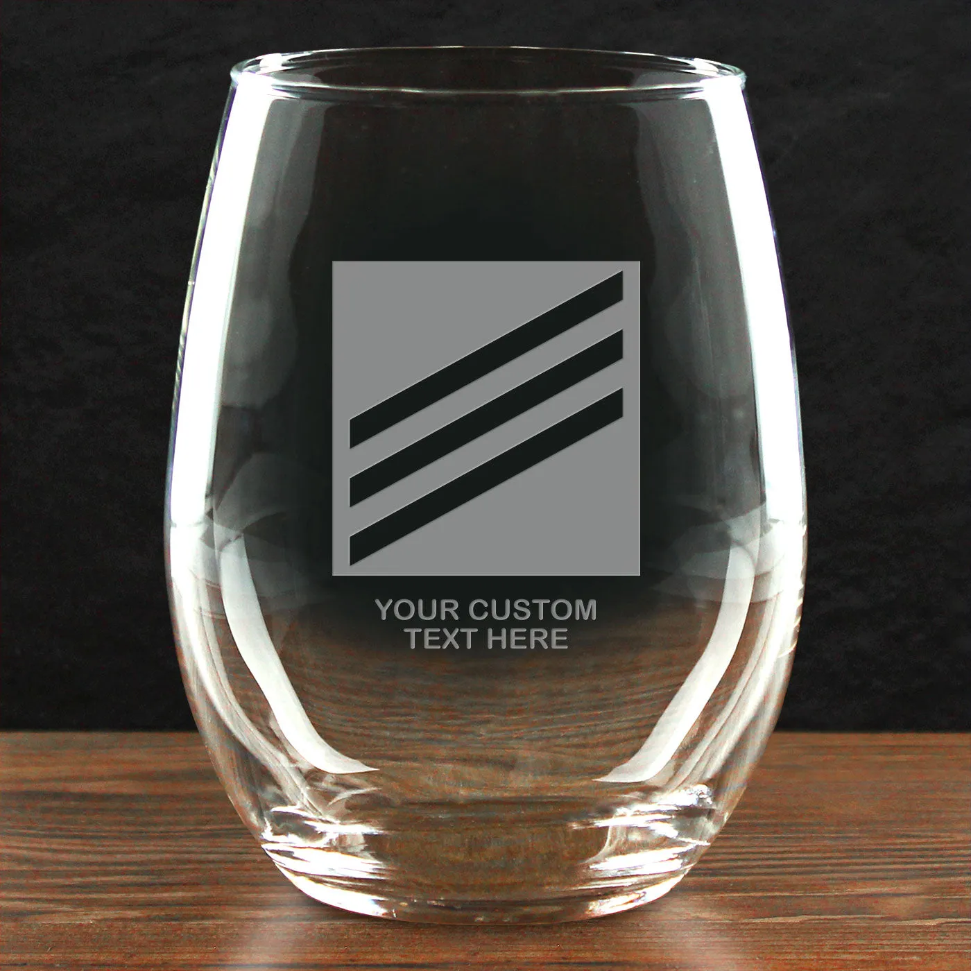 US Navy 'Build Your Glass' Personalized 21 oz Stemless Wine Glass