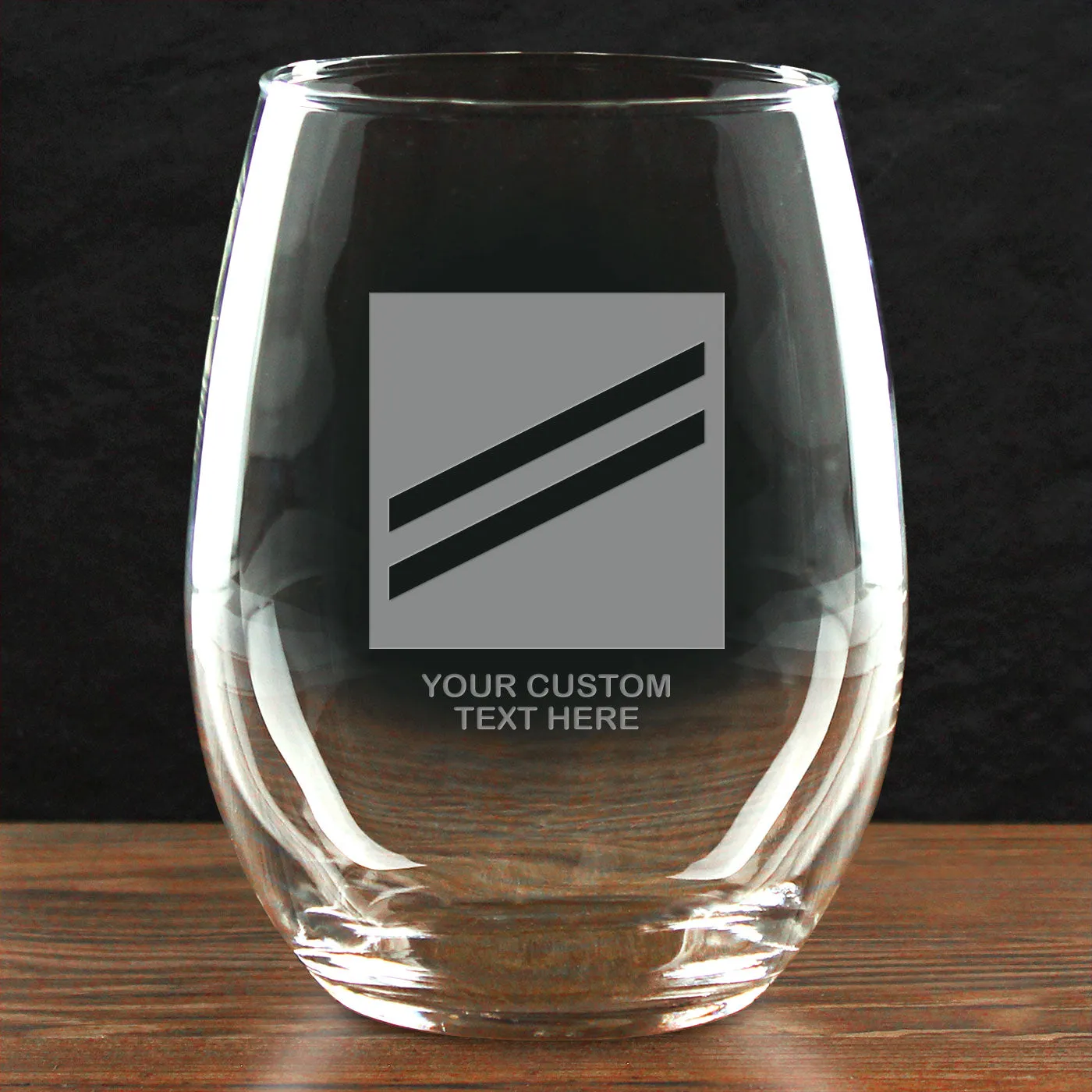 US Navy 'Build Your Glass' Personalized 21 oz Stemless Wine Glass