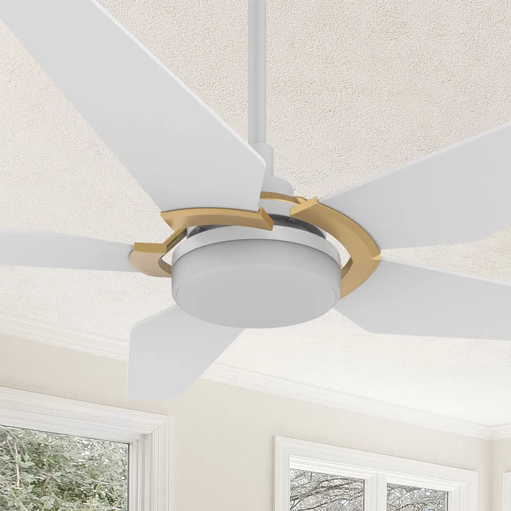 Voyager Outdoor Smart Ceiling Fan with Dimmable LED Light Remote 52"