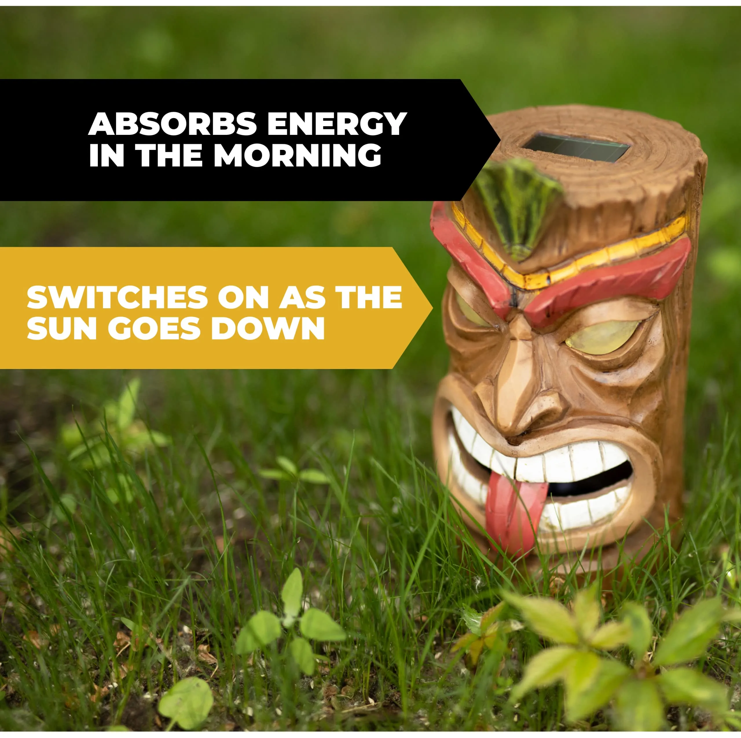 Vp Home Tiki Head Solar Powered Led Outdoor Decor Garden Light