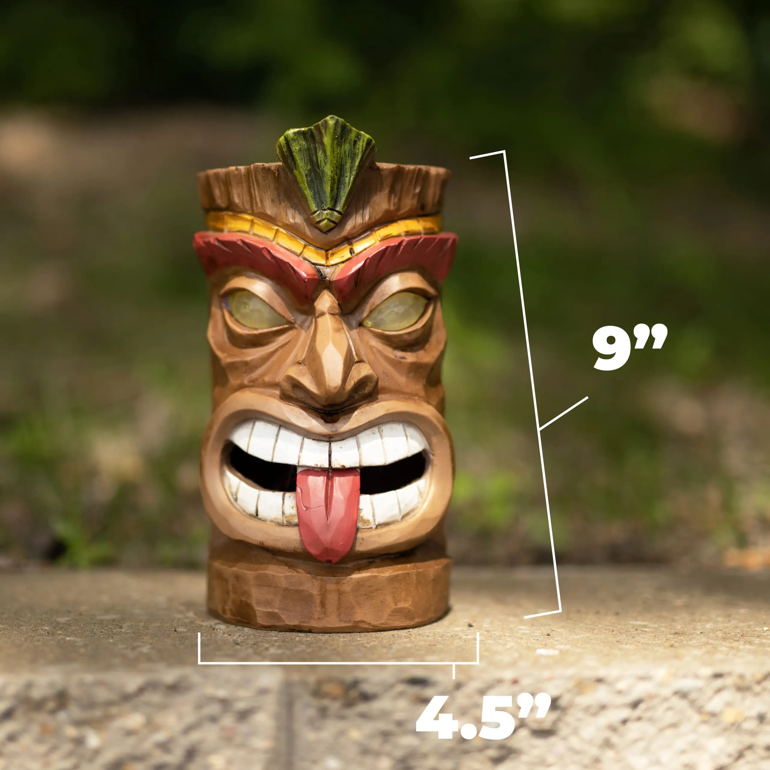 Vp Home Tiki Head Solar Powered Led Outdoor Decor Garden Light