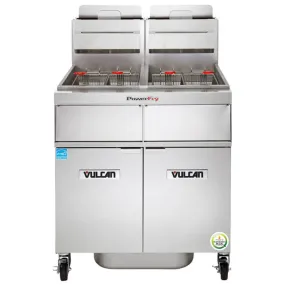 Vulcan 2TR45AF-2 PowerFry3 Liquid Propane 90-100 lb. 2 Unit Fryer System with Solid State Analog Controls and KleenScreen Filtration - 140 000 BTU