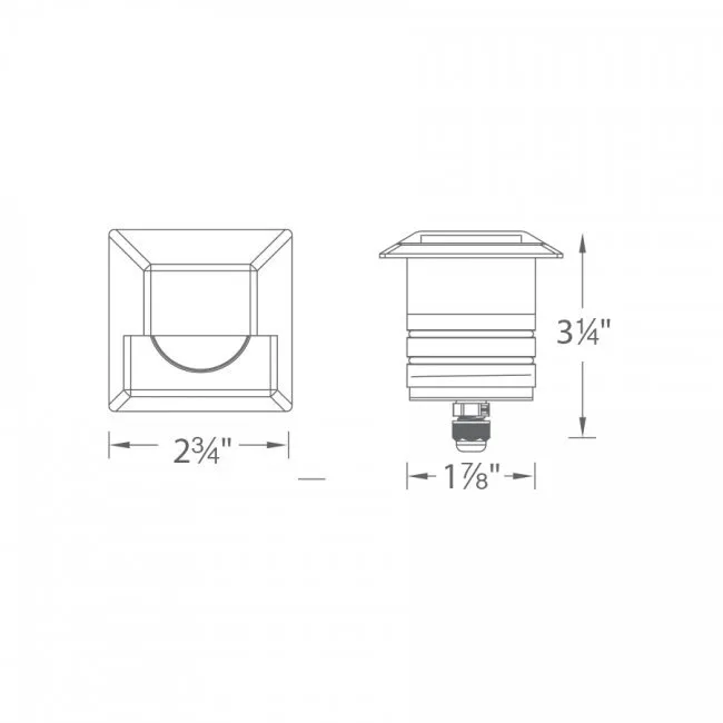 WAC 2061 LED Outdoor Square Step Light