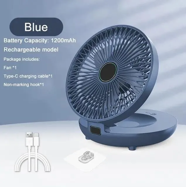 Wall-Mounted Desktop Fan Type-C Charging Portable Table Fans