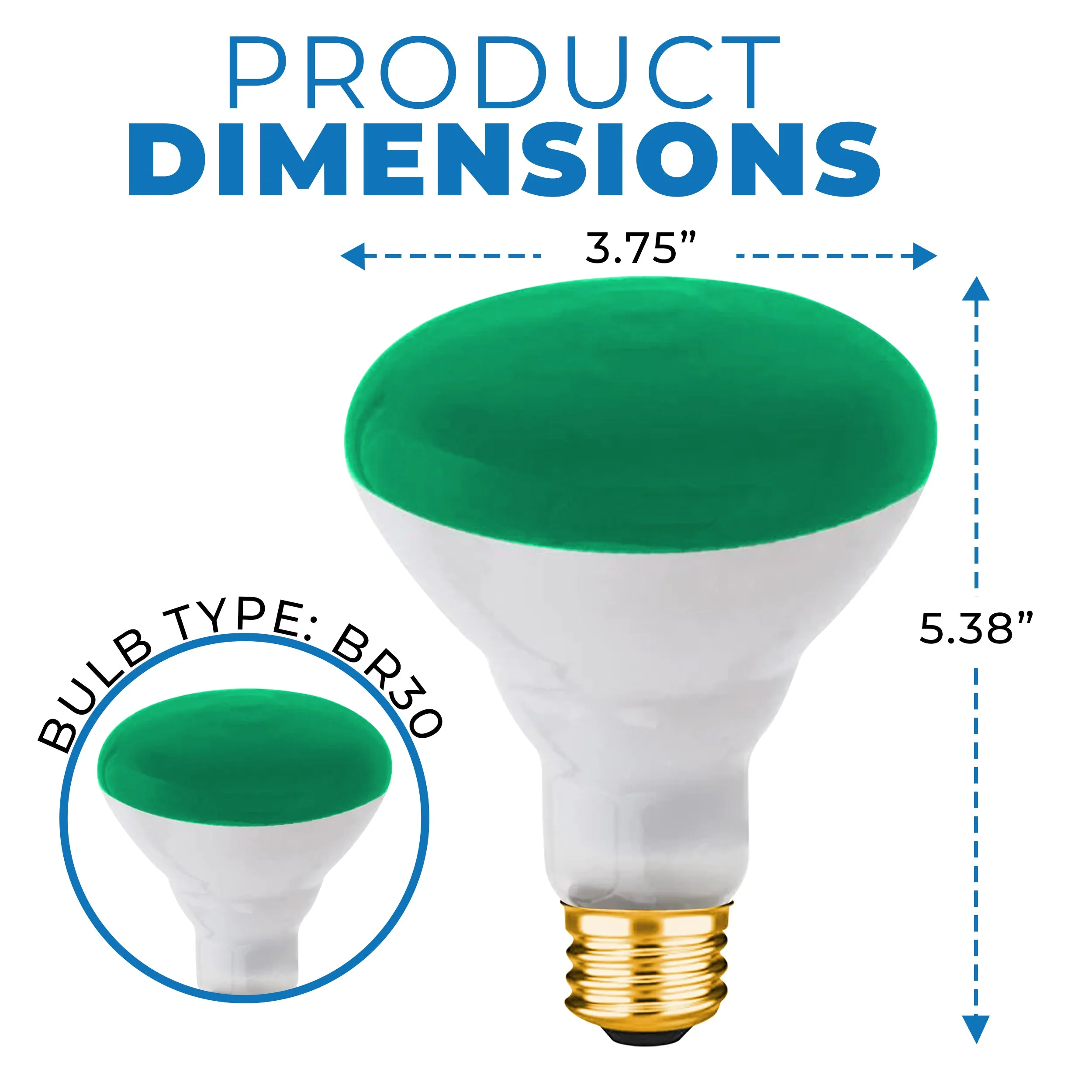 Westinghouse 0467300 75 Watt Incandescent BR30 Reflector Flood - Green - E26-Medium Base - 130 Volt - Box