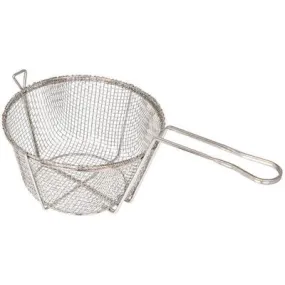 Winco 9.5" Round #4 Mesh Fry Basket, 5.75" Deep