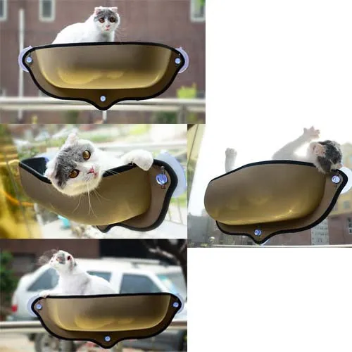 Window Cat Bed Cats Window Mounted Bed Indoor Pet Kitty Window Hammock Resting Seat with Suction Cups strong suction